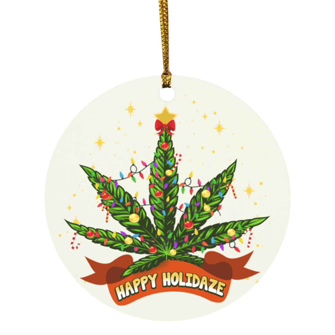 Happy Holidaze Decorative Christmas Ornament Keepsake - Holiday Flat Circle Ornament, White, Circle Ornament Happy Holidaze Decorative Christmas Ornament Keepsake - Holiday Flat Circle Ornament, White, Circle Ornament