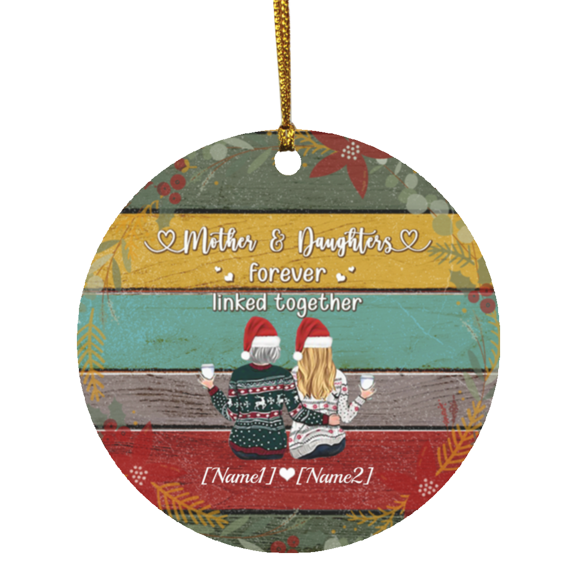 Mother Daughter Christmas Ornament Personalized For Mother And Daughter Cubebik