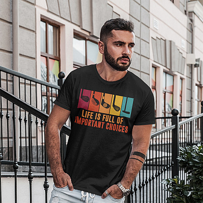 Alternative view of Vintage Retro Life Is Full Of Important Choices Golf Golfer T-Shirt - Golf Lover Gifts