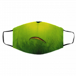 Funny Grnch Mouth Washable Reusable Custom – Printed Cloth Face Mask Cover, White, Cloth Face Cover – Medium/Large