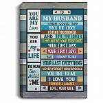 To My Husband I Wish I Could Turn Back The Clock, White, 0.75'' Framed Canvas