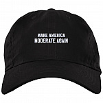 Make America Moderate Again Twill Cap High-Profile Snapback Hat, Black, Brushed Twill Dad Cap