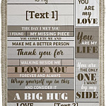 From Husband To My Wife Saying Personalized, White, Cozy Plush Fleece Blanket - 50x60