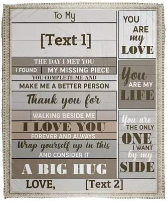 From Husband To My Wife Saying Personalized, White, Cozy Plush Fleece Blanket - 50x60