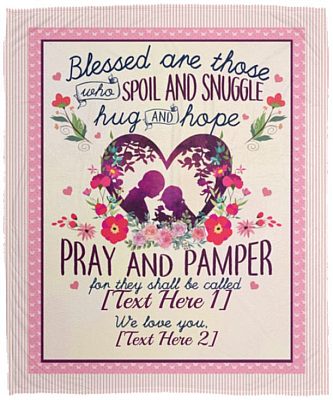 Blessed Are Those Who Spoil Snuggle Grandmother, White, Cozy Plush Fleece Blanket - 50x60