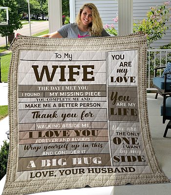 Alternative view of From Husband To My Wife Saying Personalized Blanket - Anniversary Couple To My Love Quotes Customized Blanket