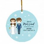 Personalize Almost Married Dam-n You Co-Vid19 2020 Christmas Decorative Ornament - Holiday Ornament, White, Circle Ornament