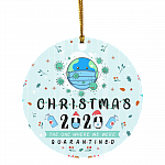 2020 the One Where We Were Quarantined Heal the Earth Christmas Ornament - Holiday Ornament, White, Circle Ornament