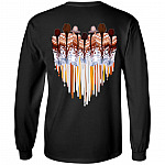 Love Native America Print On Back Hoodie - Sweatshirt - Long Sleeve Shirt, Black, Long Sleeve