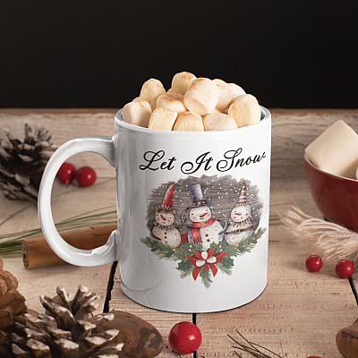 Alternative view of Let It Snow Ceramic Coffee Mug - Beer Stein - Water Bottle - Color Changing Mug - Christmas Mug
