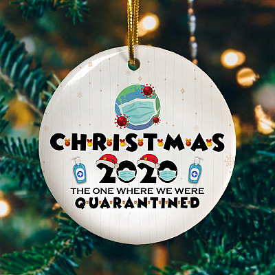 Alternative view of 2020 the One Where We Were Quarantined Christmas Ornament - Holiday Ornament