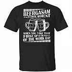 Beergasam The Climatic Moment When You Take That First Sip T-Shirt - Funny Beer Shirt, Black, Unisex T-Shirt