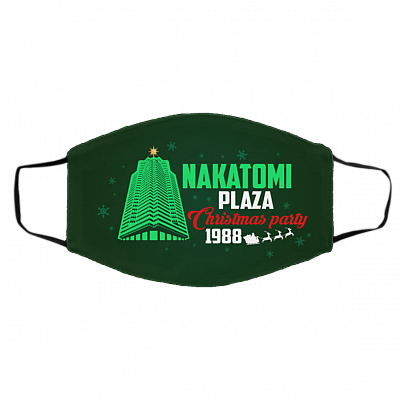 Die Hard Nakatomi Plaza Christmas Party 1988 Reusable Custom Printed Cloth Face Mask Cover, White, Cloth Face Cover – Medium/Large