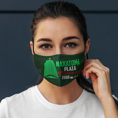 Alternative view of Die Hard Nakatomi Plaza Christmas Party 1988 Reusable Custom Printed Cloth Face Mask Cover