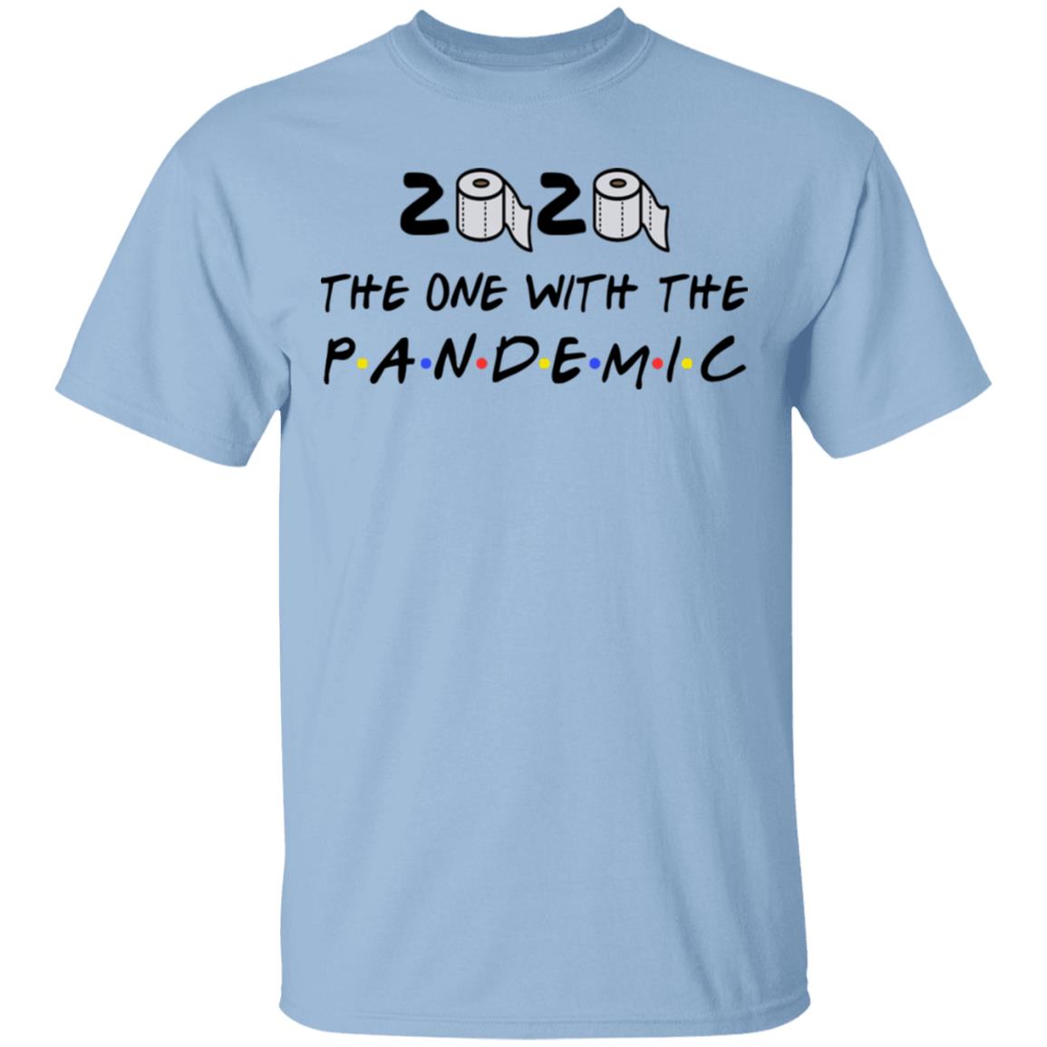 Friends TV Show 2020 The One With The Pandemic Where We Were Quarantined Christmas T-shirt, Light Blue, Unisex T-Shirt
