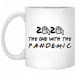 Friends TV Show 2020 The One With The Pandemic Where We Were Quarantined Christmas Ceramic Mug, White, 11 oz. White Mug