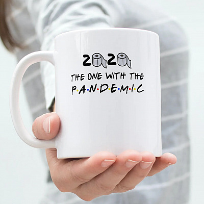 Alternative view of Friends TV Show 2020 The One With The Pandemic Where We Were Quarantined Christmas Ceramic Mug