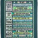 From Grandma To My Granddaughter Never Forget That I Love You Gift Fleece Blanket - Mink Sherpa Blanket, White, Cozy Plush Fleece Blanket - 50x60