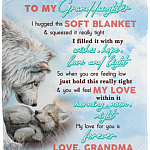 From Grandma To My Granddaughter My Love for You is Forever Gift Fleece Blanket - Mink Sherpa Blanket, White, Cozy Plush Fleece Blanket - 50x60