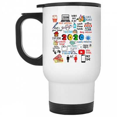 14 oz. White Travel Mug