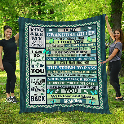 Alternative view of From Grandma To My Granddaughter Never Forget That I Love You Gift Fleece Blanket - Mink Sherpa Blanket