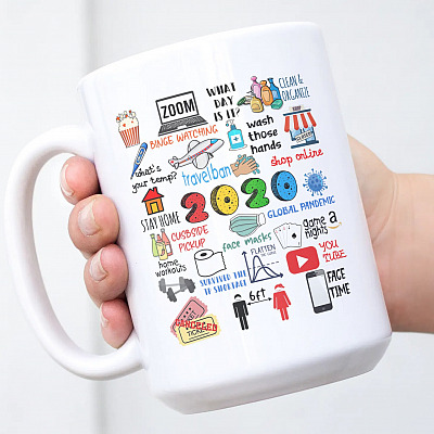 Alternative view of Pandemic 2020 Quarantine Christmas Annual Events Memorial 2020 Holiday Ceramic Coffee Mug