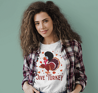 Alternative view of Retro Vintage Jive Turkey T-Shirt - Funny Thanksgiving Holiday Gifts Shirt