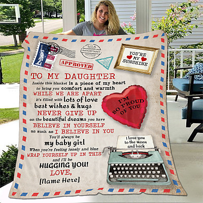 Alternative view of Personalized Gift for Daughter Never Give Up on Your Dreams Fleece Blanket - Sherpa Blanket - Woven Blanket