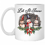 Let It Snow Ceramic Coffee Mug - Beer Stein - Water Bottle - Color Changing Mug - Christmas Mug, White, 11 oz. White Mug