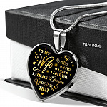 To My Wife No Matter How Much I Say I Love You I Always Love You Anniversary Necklace Heart Pendant Necklace - Heart Luxury Necklace (Silver)