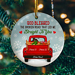 5VT. God Blessed The Broken Road Ornament mockup1