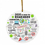 2020 A Year To Remember, White, Circle Ornament