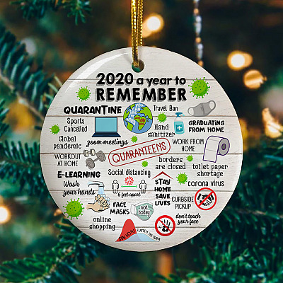 Alternative view of 2020 A Year To Remember Funny Quarantine Pandemic Christmas Tree Ornament Keepsake