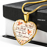 Hummingbird My Mind Still Talks To You And My Heart Still Looks Heart Pendant Necklace - Heart Luxury Necklace (Gold Plated)