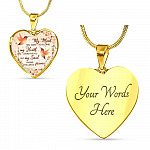 Hummingbird My Mind Still Talks To You And My Heart Still Looks Heart Pendant Necklace - Heart Luxury Necklace (Gold Plated)