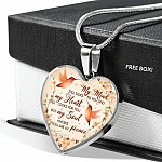 Hummingbird My Mind Still Talks To You And My Heart Still Looks Heart Pendant Necklace - Heart Luxury Necklace (Silver)