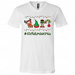 Christmas Crew Green Hand Hanging with My Gnomies T-Shirt - V-Neck Tee - Youth Tee, White, V-Neck T-Shirt Christmas Crew Green Hand Hanging with My Gnomies T-Shirt - V-Neck Tee - Youth Tee, White, V-Neck T-Shirt