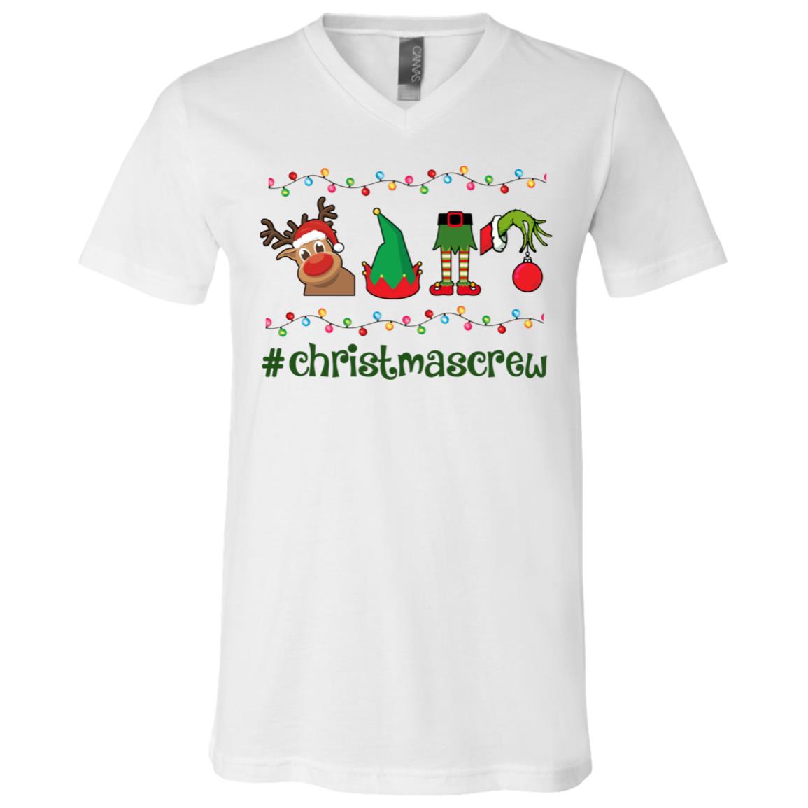 Christmas Crew Green Hand Hanging with My Gnomies T-Shirt - V-Neck Tee - Youth Tee, White, V-Neck T-Shirt Christmas Crew Green Hand Hanging with My Gnomies T-Shirt - V-Neck Tee - Youth Tee, White, V-Neck T-Shirt