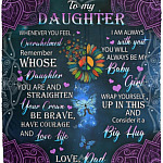 Dad To My Daughter Whenever You Feel, White, Cozy Plush Fleece Blanket - 50x60