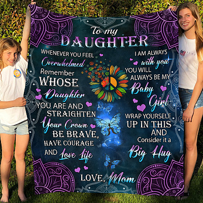Alternative view of Mom To My Daughter Whenever You Feel Overwhelmed Remember Whose Daughter You Are Fleece Blanket - Mink Blanket