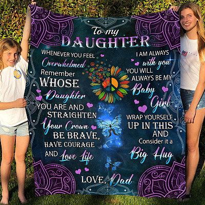 Alternative view of Dad To My Daughter Whenever You Feel Overwhelmed Remember Whose Daughter You Are Fleece Blanket - Mink Blanket