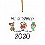 We Survived 2020 Christmas, White, Circle Ornament