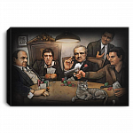 Mafia Gangster Poker Gallery Wrapped Framed Canvas Prints - Unframed Poster - Home Decor Wall Art, White, 0.75'' Framed Canvas