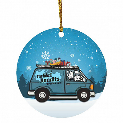 The Wet Bandits Crowbars Up, White, Circle Ornament