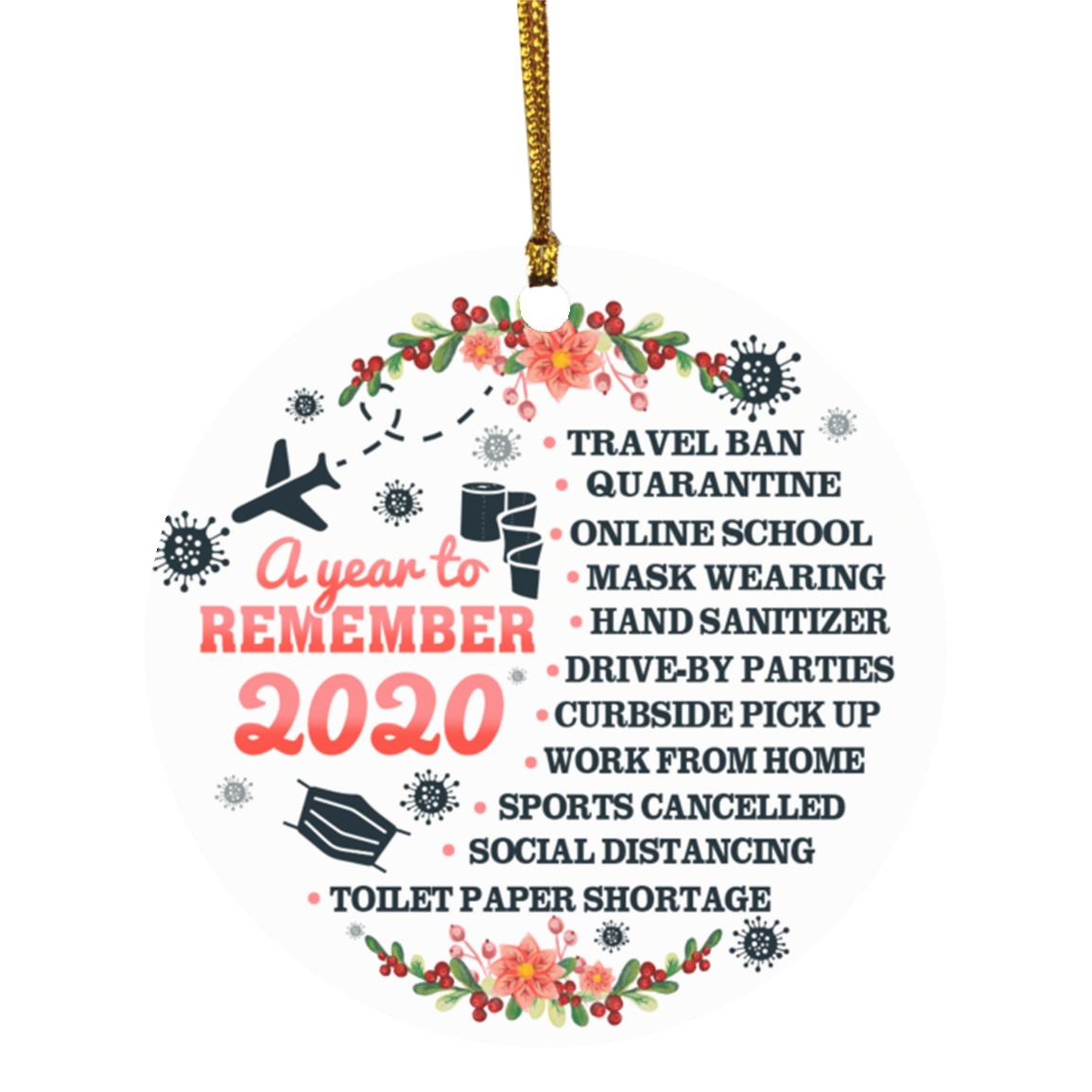 A Year To Remember 2020 Decorative, White, Circle Ornament A Year To Remember 2020 Decorative, White, Circle Ornament