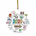 The Year We Will Never Forget 2020, White, Circle Ornament