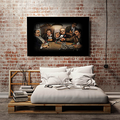 Alternative view of Mafia Gangster Poker Gallery Wrapped Framed Canvas Prints - Unframed Poster - Home Decor Wall Art