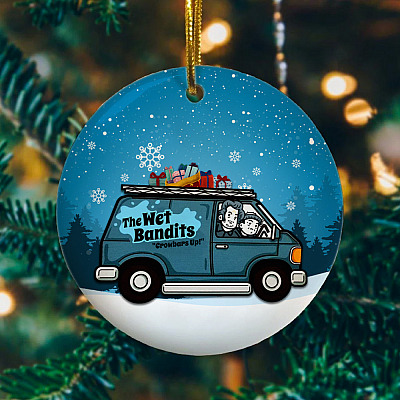 Alternative view of The Wet Bandits Crowbars Up Decorative Christmas Ornament Keepsake - Holiday Flat Circle Ornament