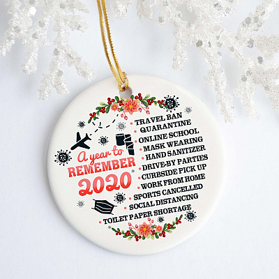 Alternative view of A Year To Remember 2020 Decorative Christmas Ornament Keepsake - Holiday Flat Circle Ornament