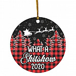 What A Shitshow 2020 Funny Ornament, White, Circle Ornament